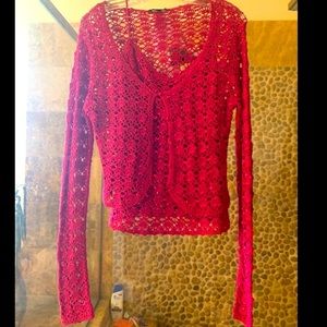 New Hot pink Betsey Johnson sweater set sz.L